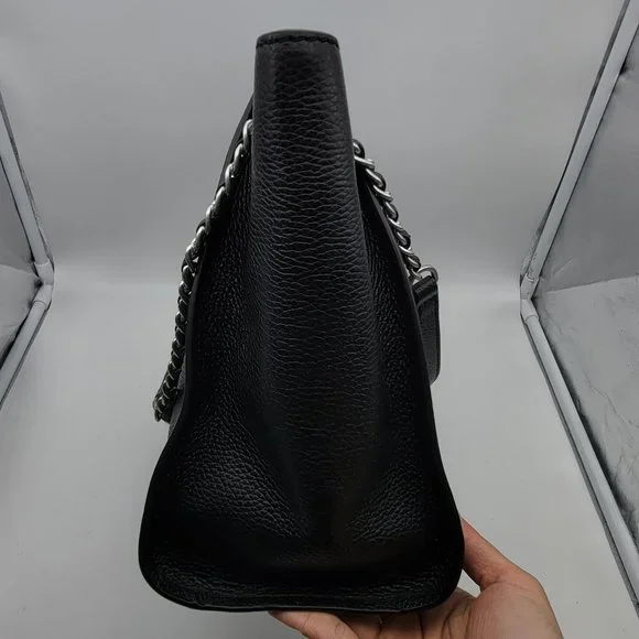 Tory Burch Britton Small Slouchy Tote Black Leather - Picture 4 of 8